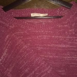 Red oversized knit sweatshirt